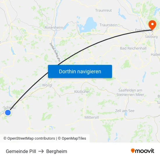 Gemeinde Pill to Bergheim map