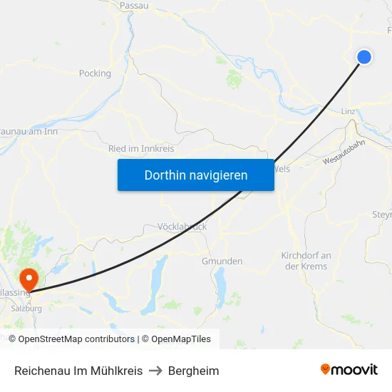 Reichenau Im Mühlkreis to Bergheim map