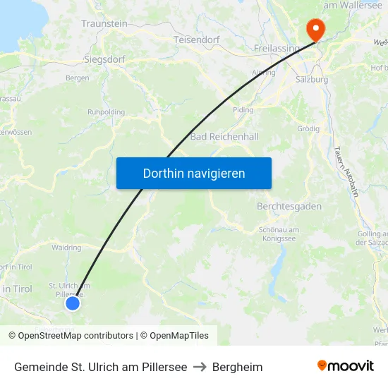 Gemeinde St. Ulrich am Pillersee to Bergheim map