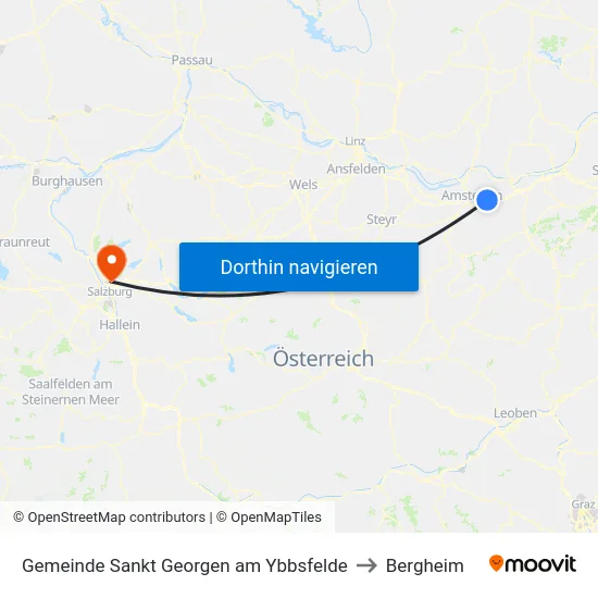 Gemeinde Sankt Georgen am Ybbsfelde to Bergheim map