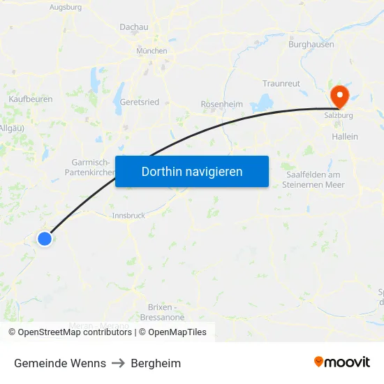 Gemeinde Wenns to Bergheim map