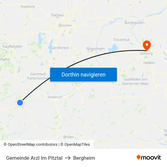 Gemeinde Arzl Im Pitztal to Bergheim map