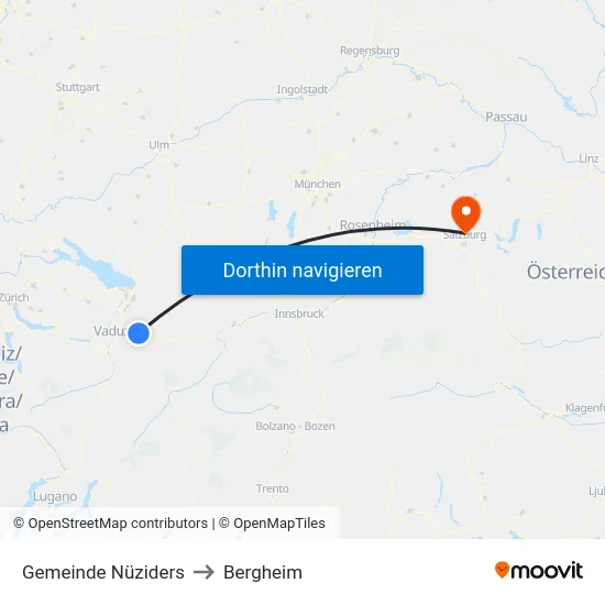 Gemeinde Nüziders to Bergheim map