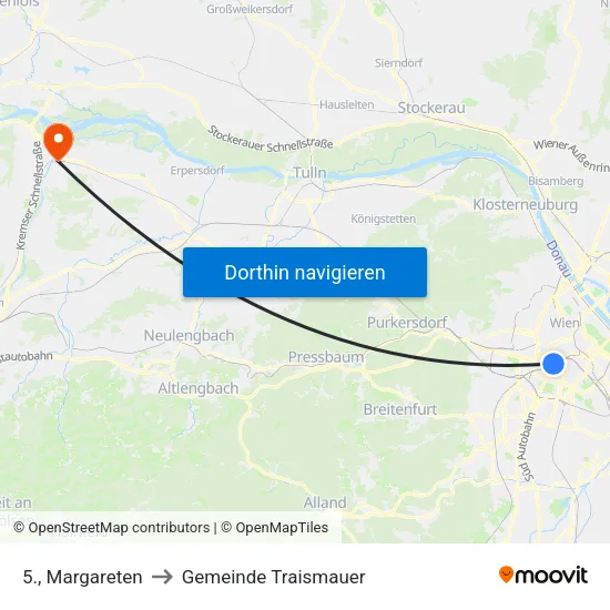 5., Margareten to Gemeinde Traismauer map
