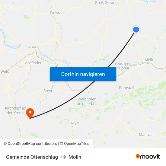 Gemeinde Ottenschlag to Molln map