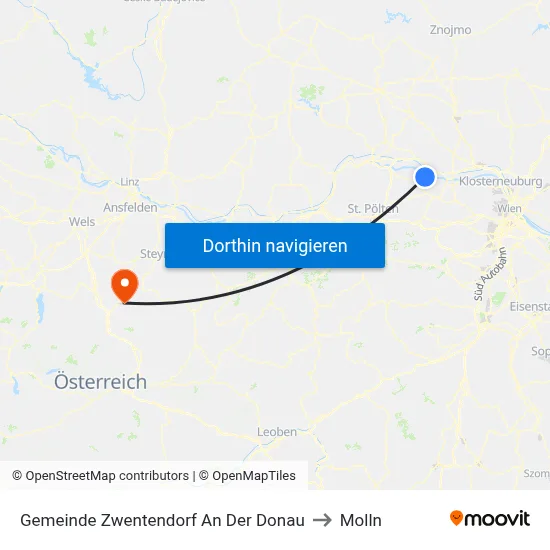Gemeinde Zwentendorf An Der Donau to Molln map