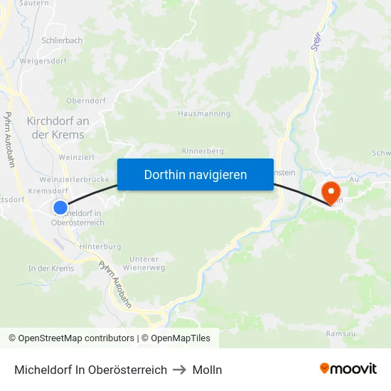 Micheldorf In Oberösterreich to Molln map