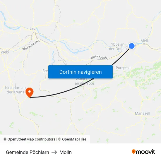 Gemeinde Pöchlarn to Molln map