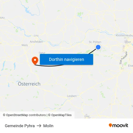 Gemeinde Pyhra to Molln map