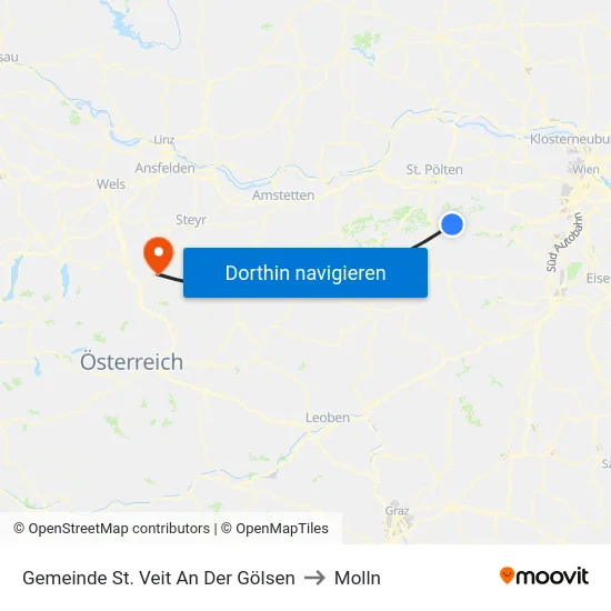 Gemeinde St. Veit An Der Gölsen to Molln map