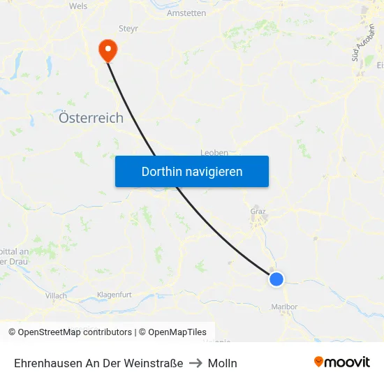 Ehrenhausen An Der Weinstraße to Molln map