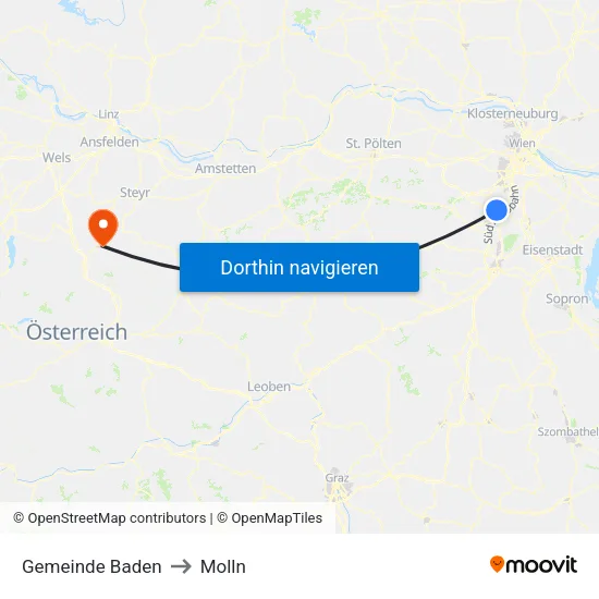 Gemeinde Baden to Molln map