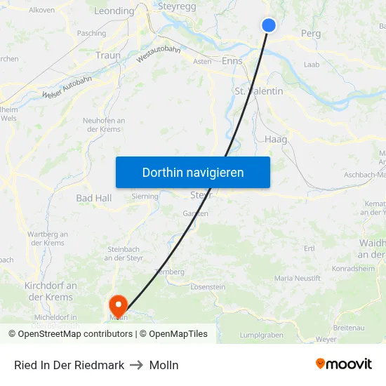 Ried In Der Riedmark to Molln map