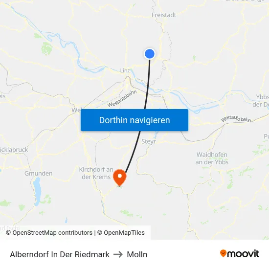 Alberndorf In Der Riedmark to Molln map