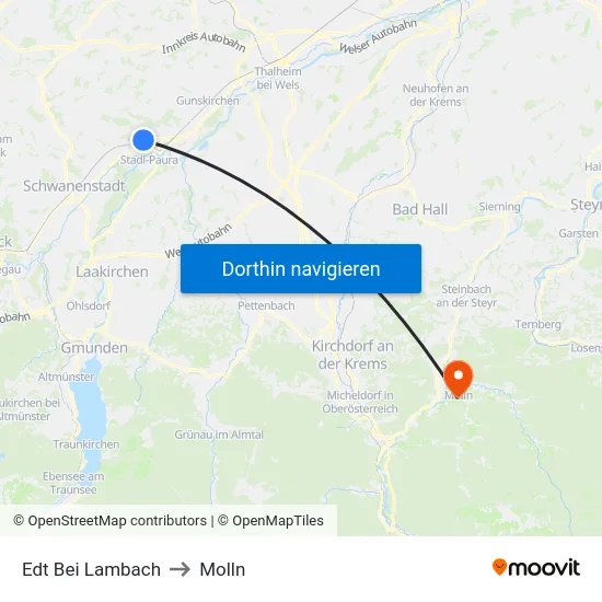 Edt Bei Lambach to Molln map