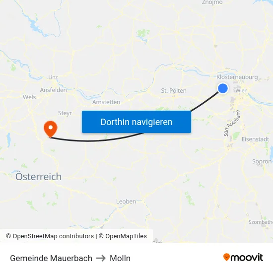 Gemeinde Mauerbach to Molln map