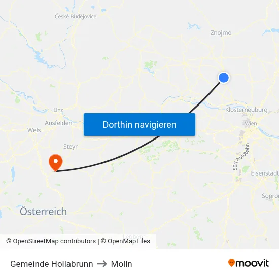 Gemeinde Hollabrunn to Molln map