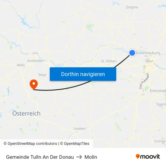 Gemeinde Tulln An Der Donau to Molln map
