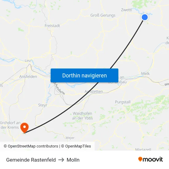 Gemeinde Rastenfeld to Molln map