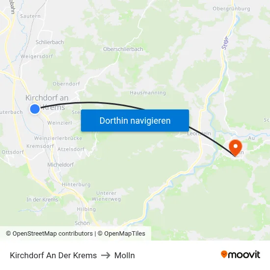 Kirchdorf An Der Krems to Molln map