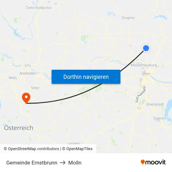 Gemeinde Ernstbrunn to Molln map