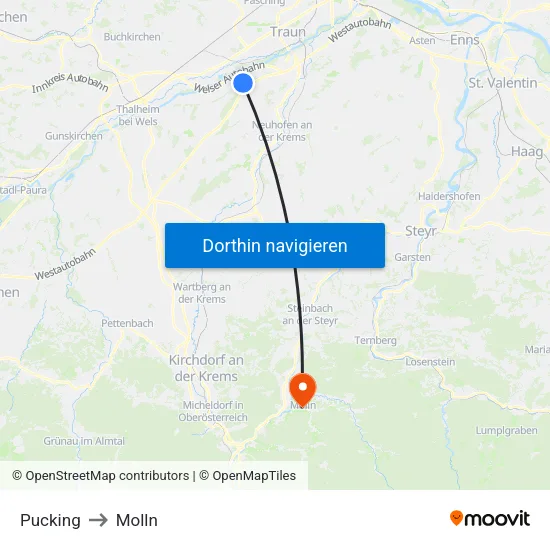 Pucking to Molln map