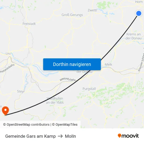 Gemeinde Gars am Kamp to Molln map