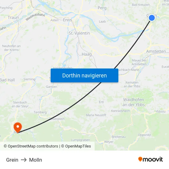 Grein to Molln map