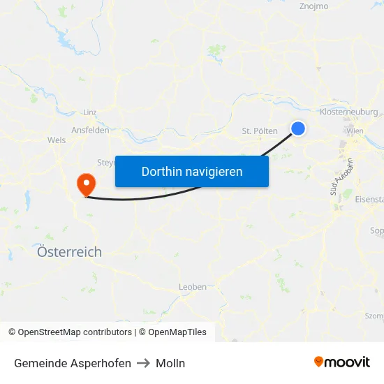 Gemeinde Asperhofen to Molln map