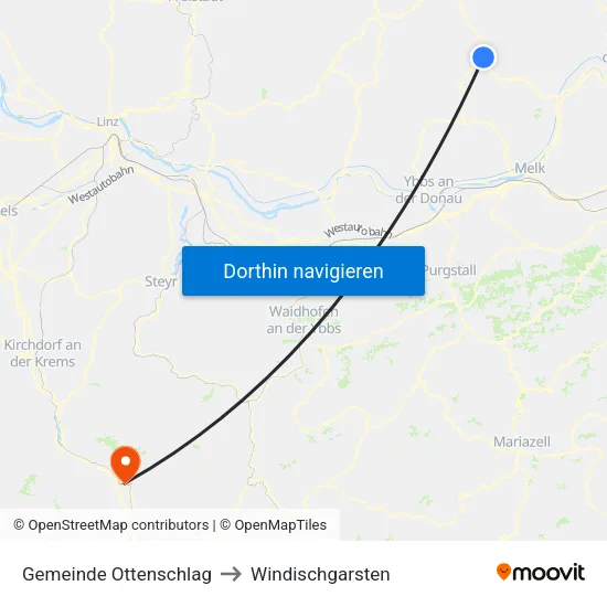 Gemeinde Ottenschlag to Windischgarsten map