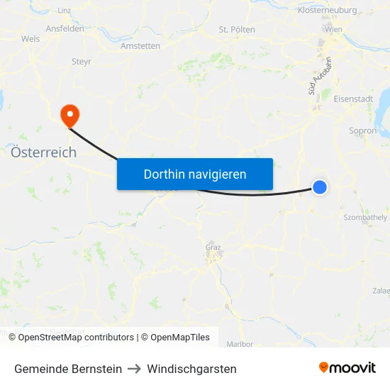 Gemeinde Bernstein to Windischgarsten map