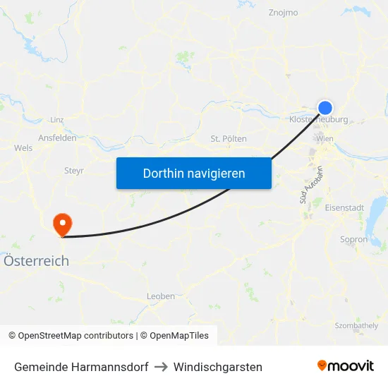 Gemeinde Harmannsdorf to Windischgarsten map