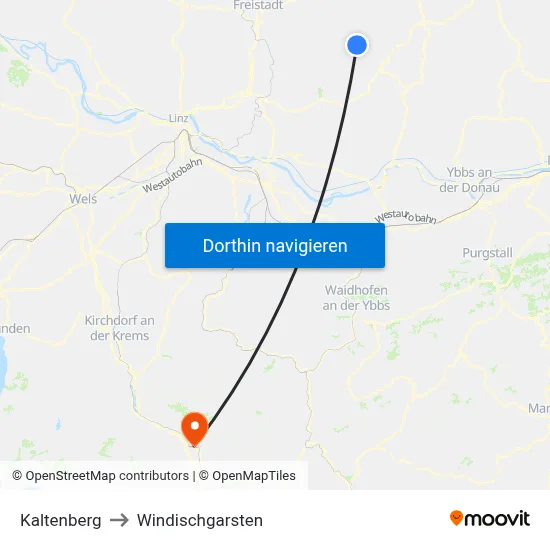 Kaltenberg to Windischgarsten map