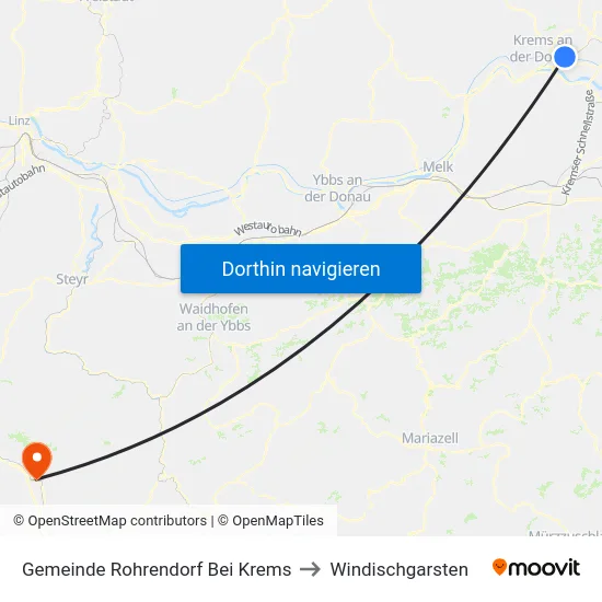 Gemeinde Rohrendorf Bei Krems to Windischgarsten map