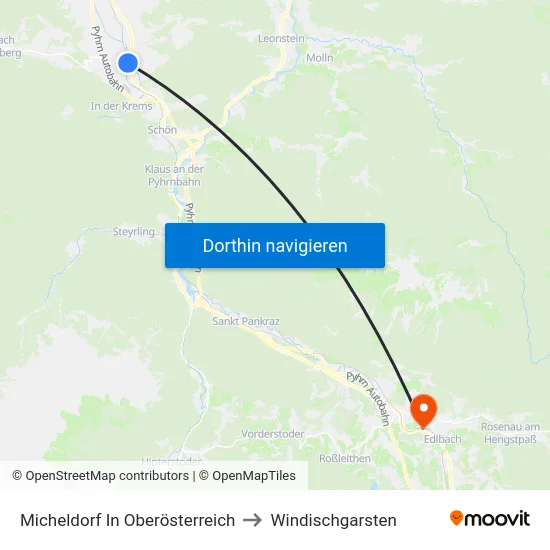 Micheldorf In Oberösterreich to Windischgarsten map