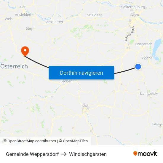 Gemeinde Weppersdorf to Windischgarsten map