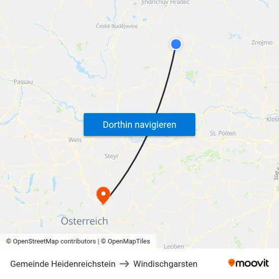Gemeinde Heidenreichstein to Windischgarsten map