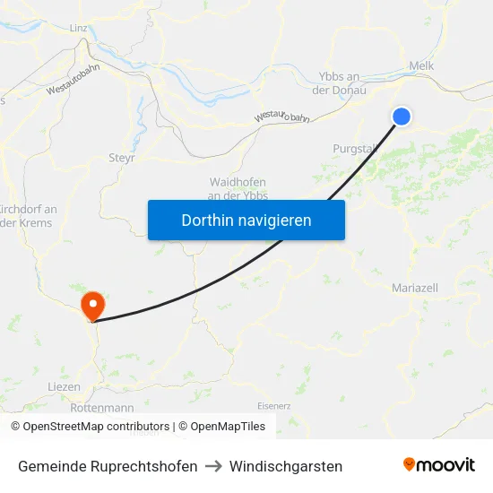 Gemeinde Ruprechtshofen to Windischgarsten map