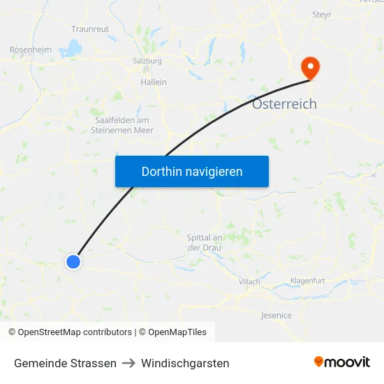 Gemeinde Strassen to Windischgarsten map
