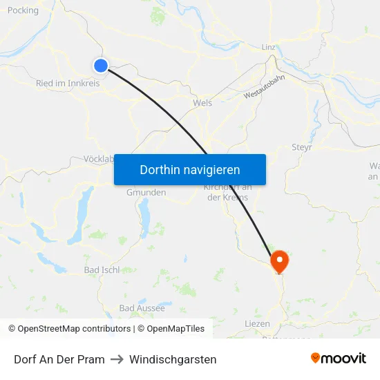Dorf An Der Pram to Windischgarsten map