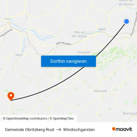 Gemeinde Obritzberg-Rust to Windischgarsten map
