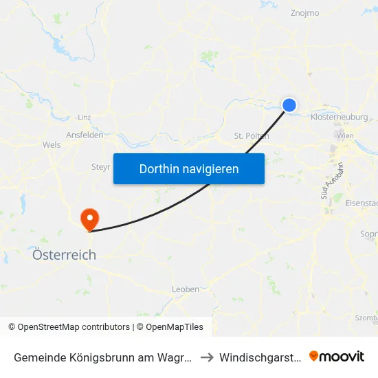 Gemeinde Königsbrunn am Wagram to Windischgarsten map