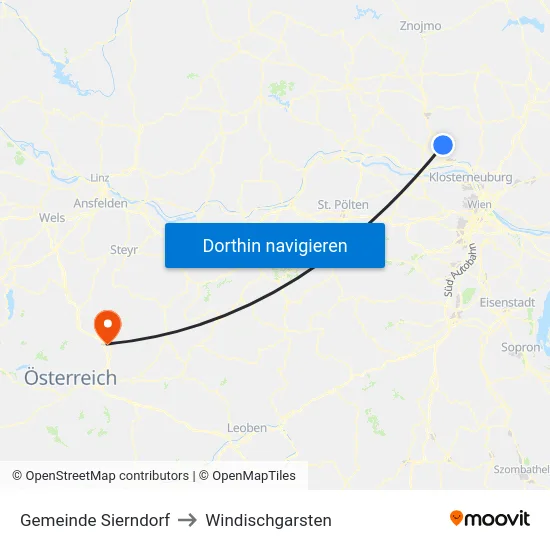 Gemeinde Sierndorf to Windischgarsten map
