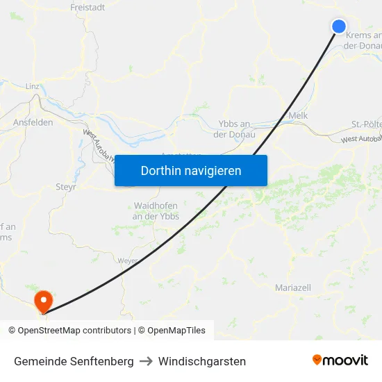 Gemeinde Senftenberg to Windischgarsten map