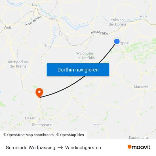 Gemeinde Wolfpassing to Windischgarsten map