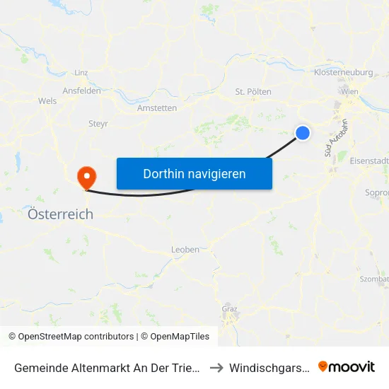 Gemeinde Altenmarkt An Der Triesting to Windischgarsten map
