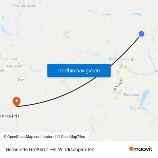 Gemeinde Großkrut to Windischgarsten map
