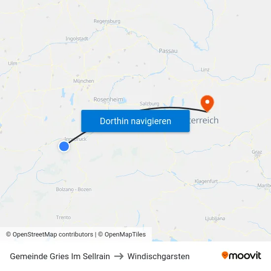 Gemeinde Gries Im Sellrain to Windischgarsten map