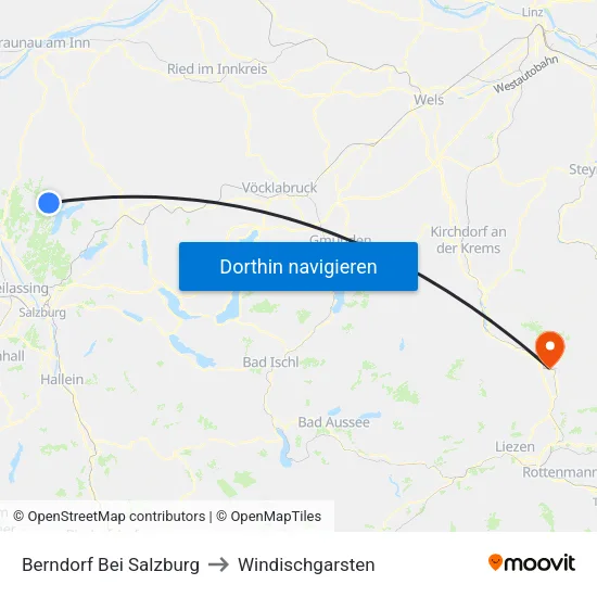 Berndorf Bei Salzburg to Windischgarsten map