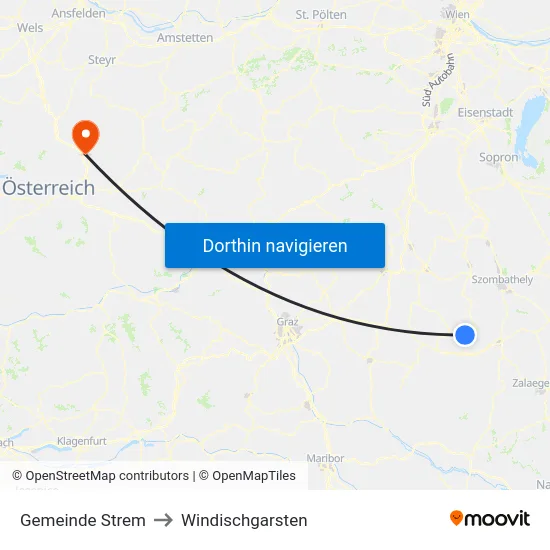 Gemeinde Strem to Windischgarsten map